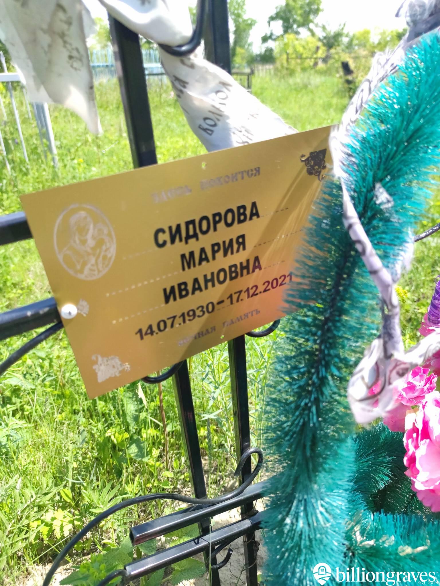 Сидорова Мария Ивановна