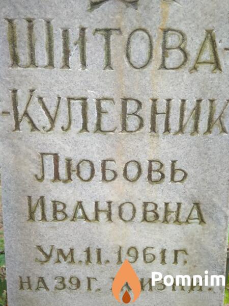 Шитовакулевник Любовь Ивановна