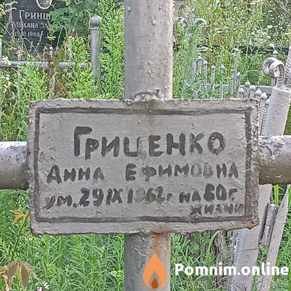 Гриценко Анна Ефимовна
